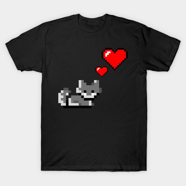 Cute cat with hearts | Cat lover shirt T-Shirt by Fayn